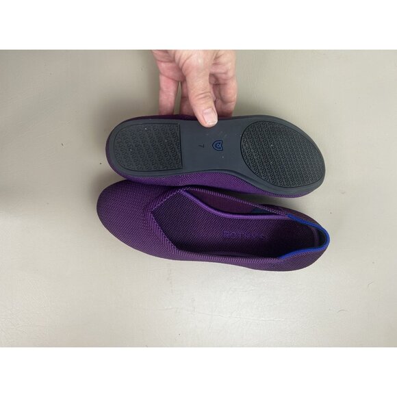 Rothy's The Flat Women's 7 Fig Purple Wine Knit Round Toe Ballet Shoes - Picture 8 of 14